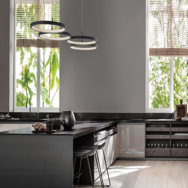 Černé kovové závěsné LED světlo Nova Luce Magnus 84 cm