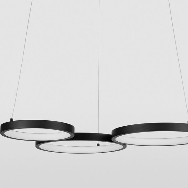 Černé kovové závěsné LED světlo Nova Luce Magnus 55 cm