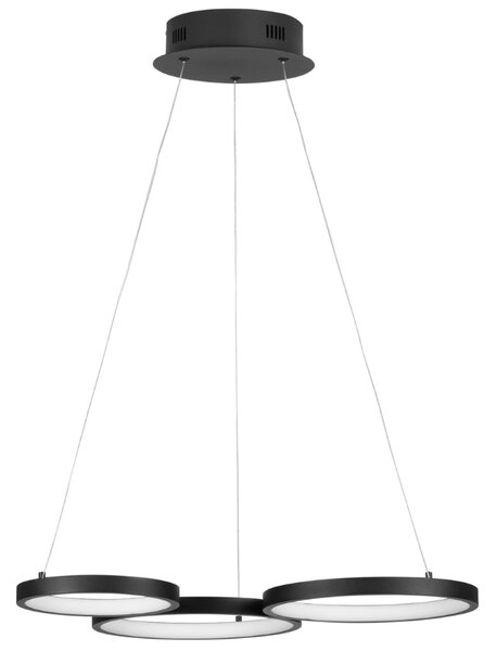 Černé kovové závěsné LED světlo Nova Luce Magnus 55 cm