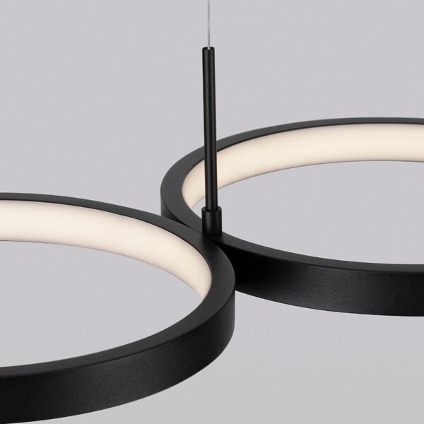 Černé kovové závěsné LED světlo Nova Luce Magnus 84 cm