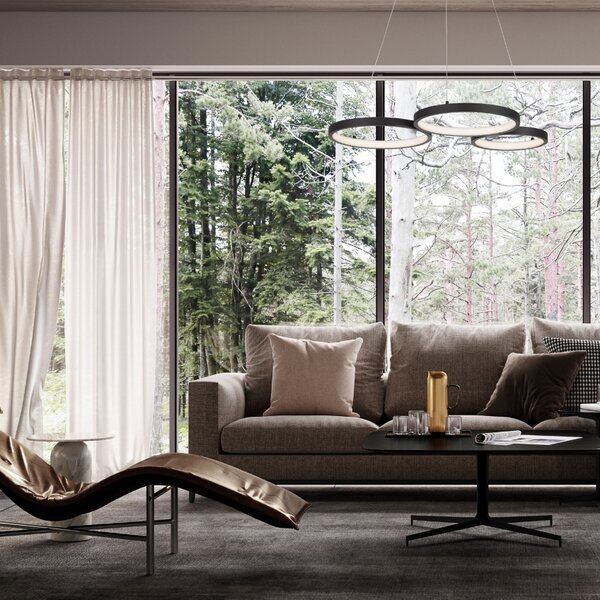 Černé kovové závěsné LED světlo Nova Luce Magnus 55 cm
