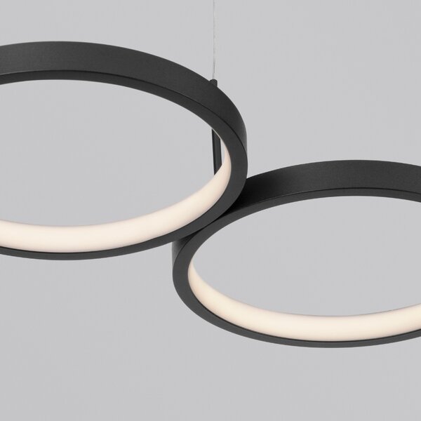 Černé kovové závěsné LED světlo Nova Luce Magnus 55 cm