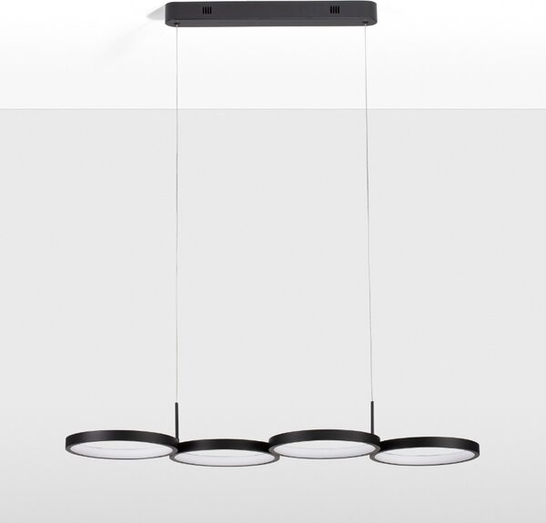 Černé kovové závěsné LED světlo Nova Luce Magnus 84 cm
