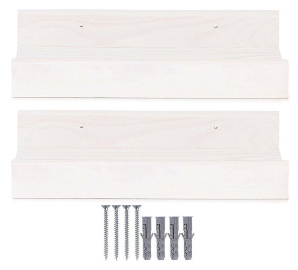 Police na zeď 2ks 30x15 cm SPRINGOS WF0011 bílé