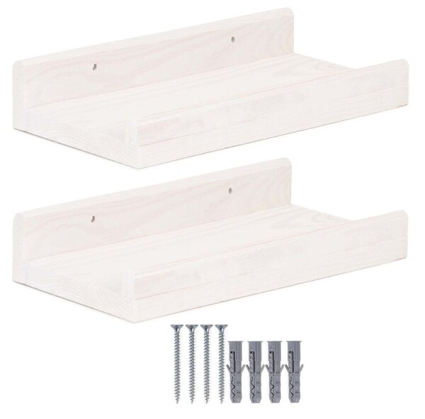 Police na zeď 2ks 30x15 cm SPRINGOS WF0011 bílé
