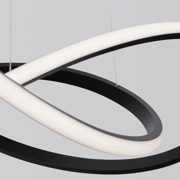 Černé kovové závěsné LED světlo Nova Luce Amara 56 cm