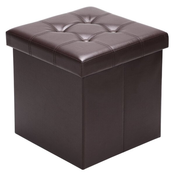 Hnědý čalouněný Taburet Wide Decor