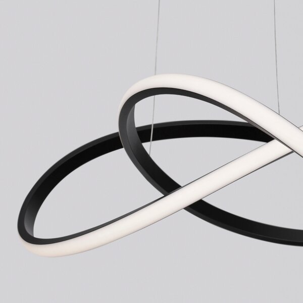 Černé kovové závěsné LED světlo Nova Luce Amara 56 cm