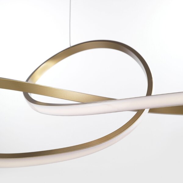 Zlaté kovové závěsné LED světlo Nova Luce Fusion 72 cm