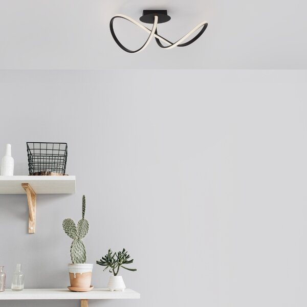 Černé kovové stropní LED světlo Nova Luce Amara 61 cm
