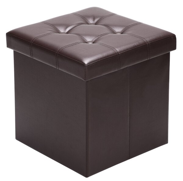 Hnědý čalouněný Taburet Wide Decor