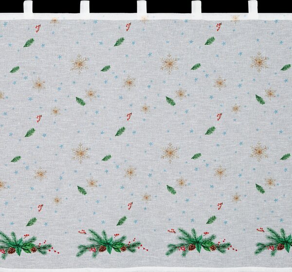 KRÁTKÁ VÁNOČNÍ ZÁCLONA NA POUTKÁCH XMAS1 90X150 CM VÍCEBAREVNÁ
