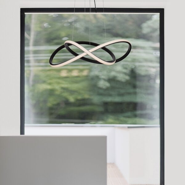 Černé kovové závěsné LED světlo Nova Luce Amara 56 cm
