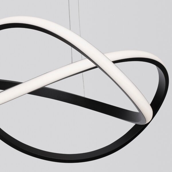 Černé kovové závěsné LED světlo Nova Luce Amara 56 cm