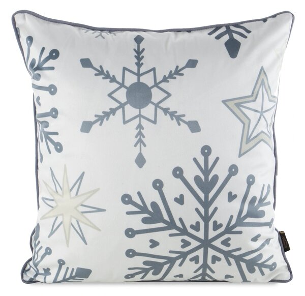 VÁNOČNÍ DEKORAČNÍ POVLAK NA POLŠTÁŘ FLAKE 45X45 CM VZOROVANÁ