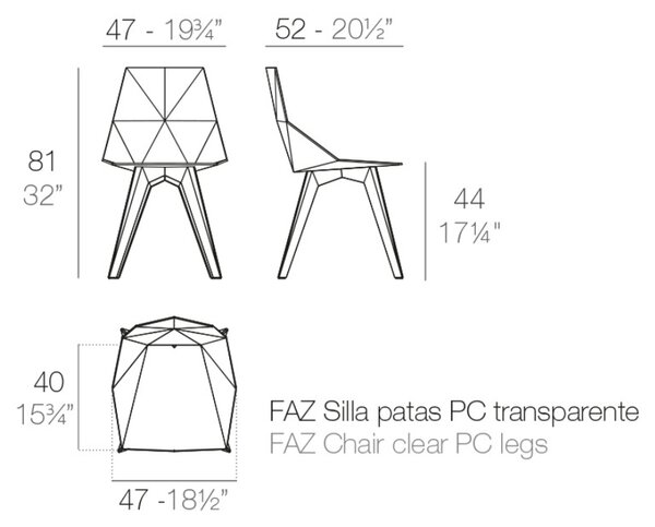 VONDOM Červená plastová zahradní židle FAZ