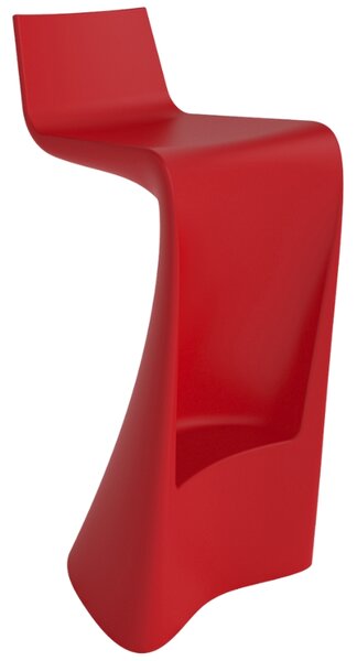 VONDOM Matně červená plastová barová židle WING 72 cm