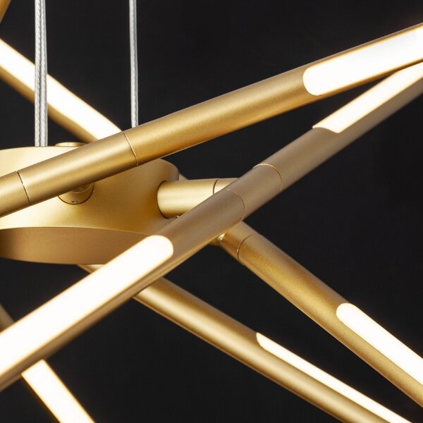 Zlaté kovové závěsné LED světlo Nova Luce Raccio 85 cm