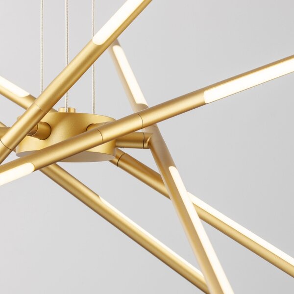 Zlaté kovové závěsné LED světlo Nova Luce Raccio 85 cm