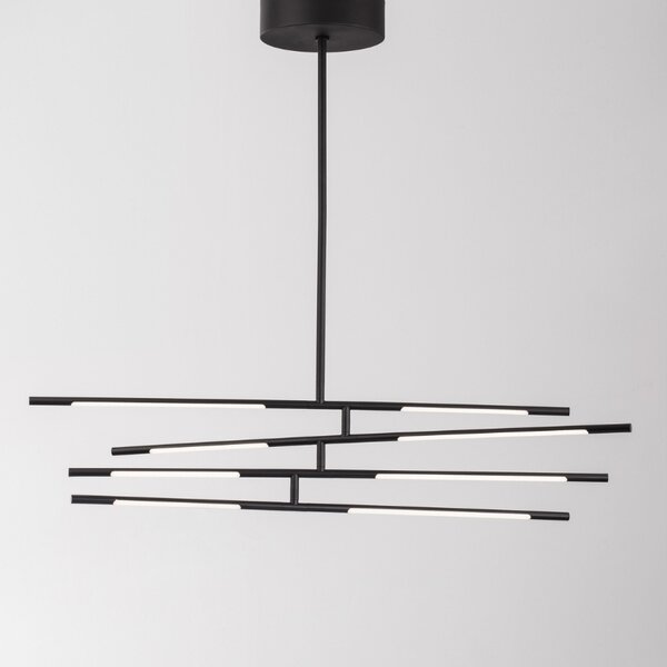 Černé kovové závěsné LED světlo Nova Luce Raccio 84 cm