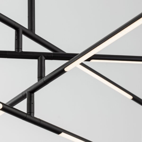 Černé kovové závěsné LED světlo Nova Luce Raccio 84 cm