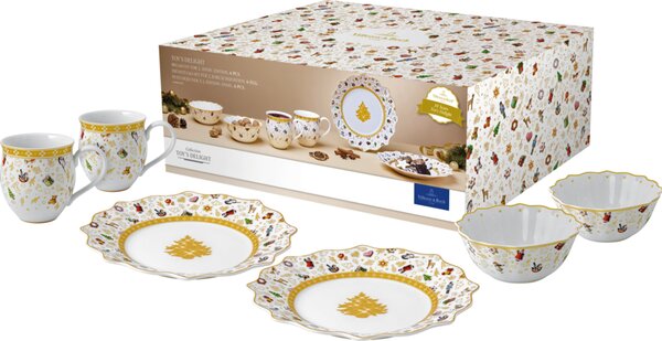 Snídaňová sada, bílá/žlutá, 6 ks Toy´s Delight výroční edice Villeroy & Boch (žlutá+ bílá/výroční edice)