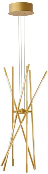 Zlaté kovové závěsné LED světlo Nova Luce Raccio 85 cm