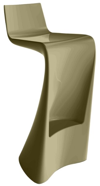 VONDOM Khaki zelená plastová barová židle WING 72 cm