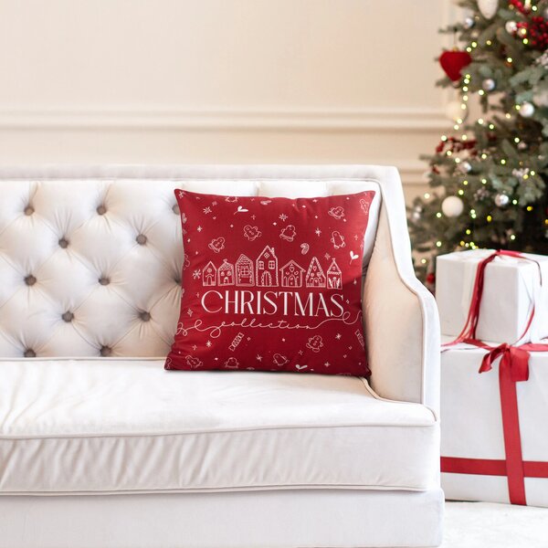 VÁNOČNÍ DEKORAČNÍ POVLAK NA POLŠTÁŘ CHRISTMAS 45X45 CM VZOROVANÁ