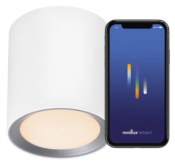 NORDLUX Landon Smart stropní LED svítidlo IP44 Varianta: Ø 125 x 140 mm, 8 W, LED, 700 lm, černá