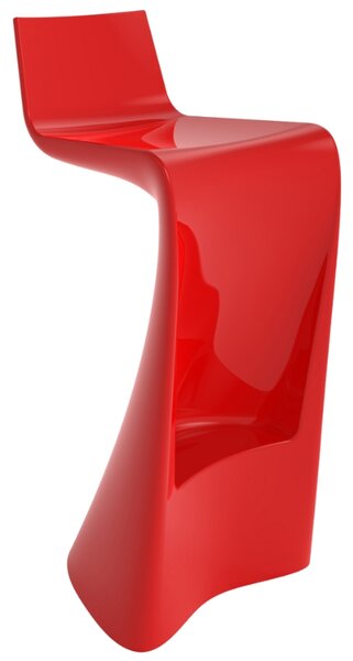 VONDOM Červená plastová barová židle WING 72 cm