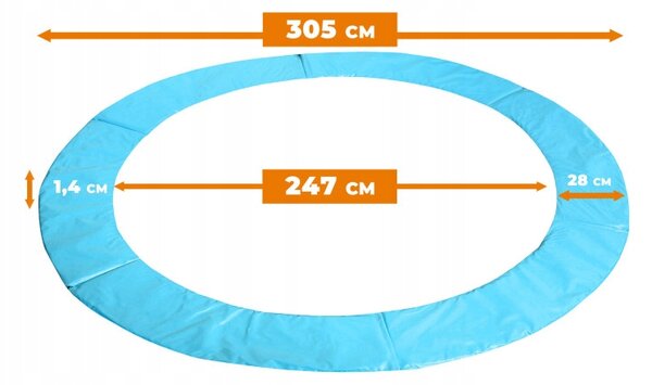 Ochranný kryt na pružiny trampolíny Aga 305-305 cm