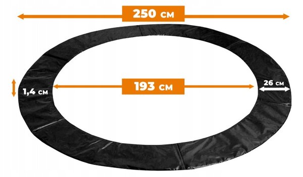 Ochranný kryt na pružiny trampolíny Aga 250-250 cm