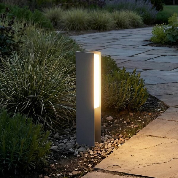 Lucande LED podlahová lampa Teerk, výška 30 cm, antracitová, IP65, Černá, Hliník, Moderní