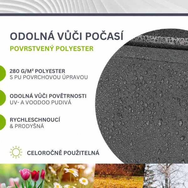 Kloubová markýza 350 × 300 cm na terasu a balkon, šedá