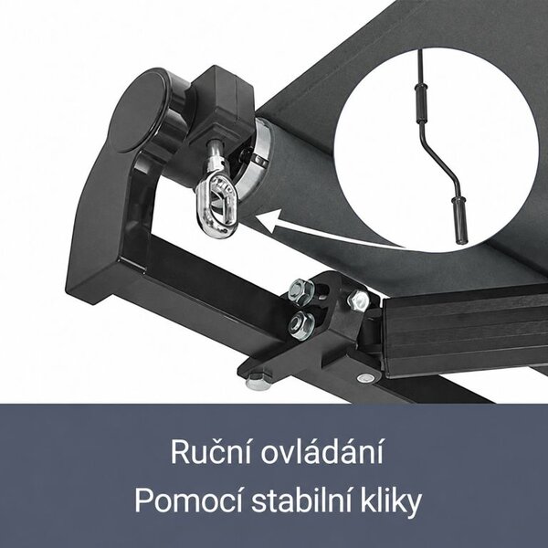 Kloubová markýza 350 × 300 cm na terasu a balkon, šedá