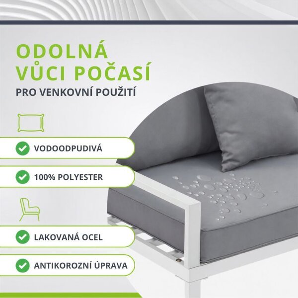Zahradní rohová sedací souprava pro 4 osoby se stolkem