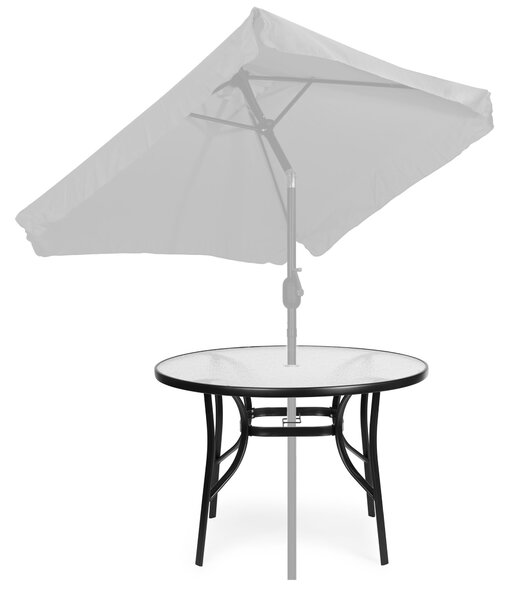 MultiGarden Zahradní stůl SOLO 105 cm čirý/černý
