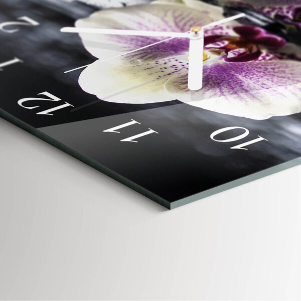 Skleněné hodiny Orchidej zskb-30x30-00087360