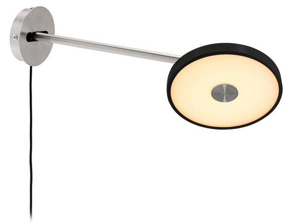 UMAGE Nástěnné světlo LED Asteria Long, černá, ocel, se zástrčkou, stmívatelný, Černá, Ložnice, kov, Design