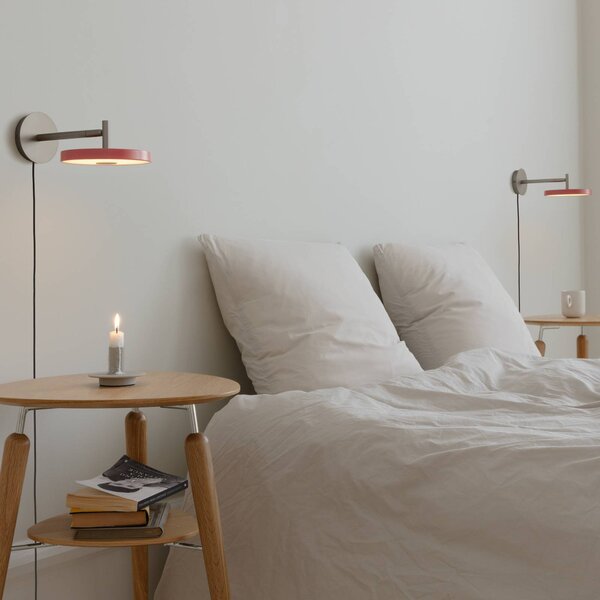 UMAGE Nástěnné světlo LED Asteria Short, oranžová, ocel, se zástrčkou, stmívatelný, Žlutá / oranžová, Ložnice, kov, Design