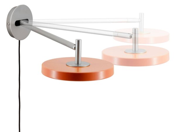 UMAGE Nástěnné světlo LED Asteria Long, oranžová, ocel, zástrčka, stmívatelný, Žlutá / oranžová, Ložnice, kov, Design
