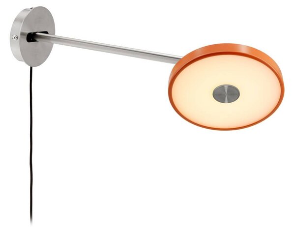 UMAGE Nástěnné světlo LED Asteria Long, oranžová, ocel, zástrčka, stmívatelný, Žlutá / oranžová, Ložnice, kov, Design