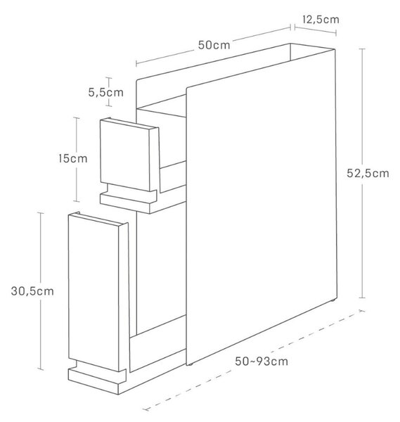 Bílý kovový organizér se zásuvkami Yamazaki Tower