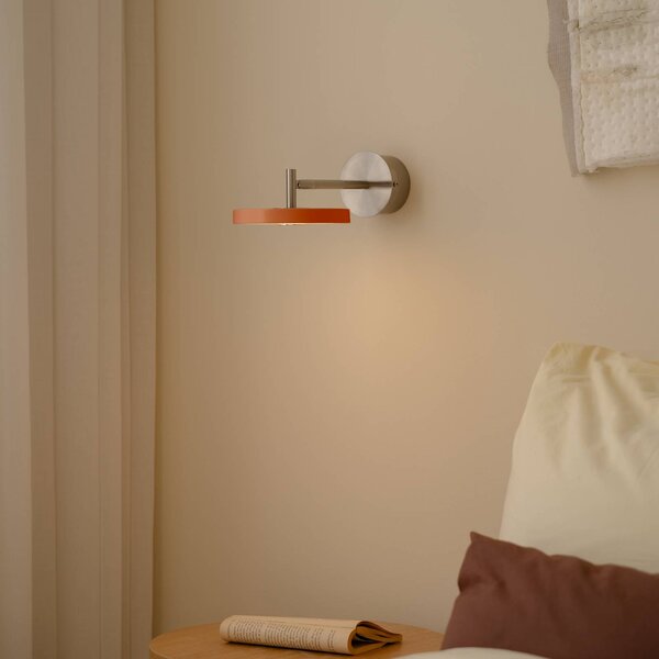UMAGE Nástěnné světlo LED Asteria Short, oranžová, ocel, pevné zapojení, stmívatelný, Žlutá / oranžová, Ložnice, kov, Design