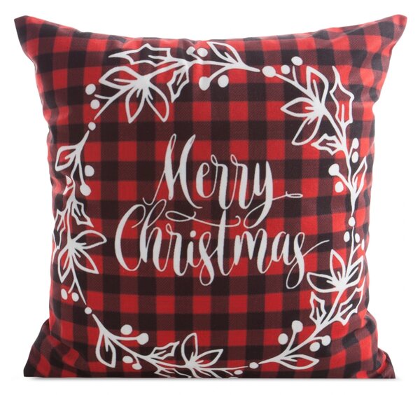 VÁNOČNÍ DEKORAČNÍ POVLAK NA POLŠTÁŘ MERRY1 45X45 CM VZOROVANÁ