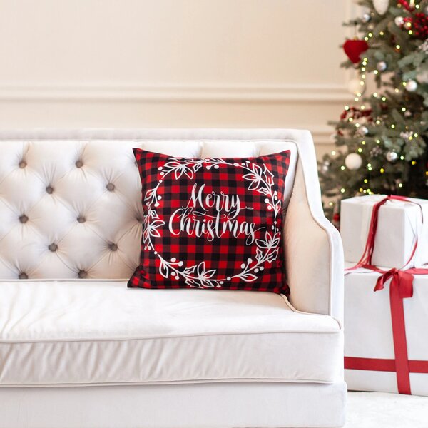 VÁNOČNÍ DEKORAČNÍ POVLAK NA POLŠTÁŘ MERRY1 45X45 CM VZOROVANÁ
