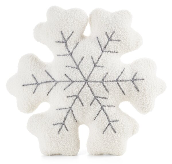 VÁNOČNÍ DEKORAČNÍ POLŠTÁŘ SNOWFLAKE 38X38 CM KRÉMOVÁ