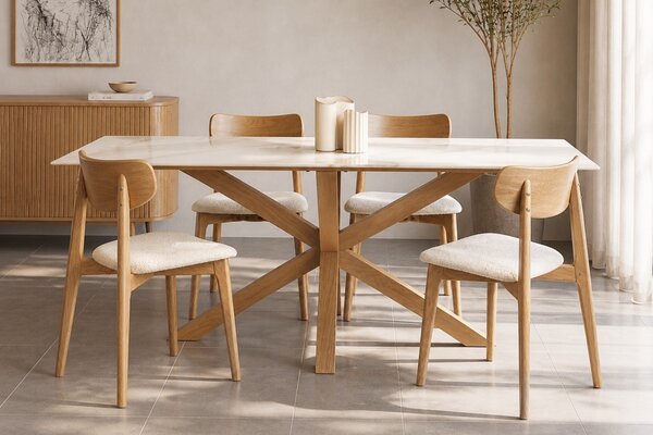 Unique Furniture Bílý keramický jídelní stůl Ravello 160 x 90 cm
