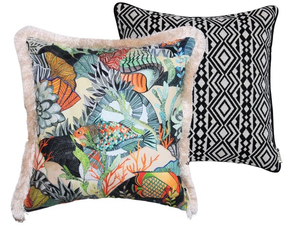 BOHOLOGY Set dvou venkovních povlaků na polštář Marine Aztec VI